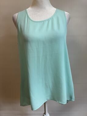 Express Split Back Tank Sleeveless Mint Green Blouse Women’s Size S